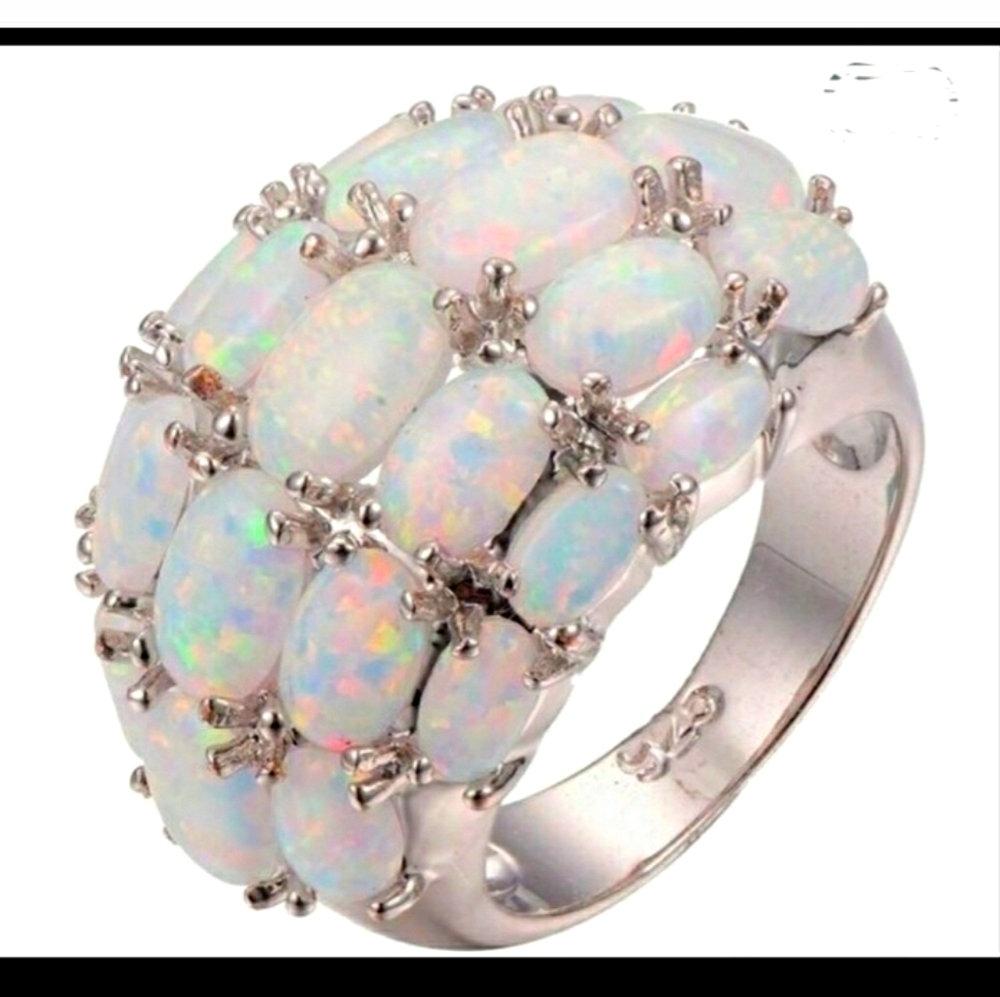 FINAL SALE Opal 925 sterling silver ring